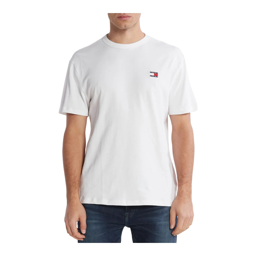 Tommy Jeans Regeneratief Katoenen Badge T-Shirt White Heren