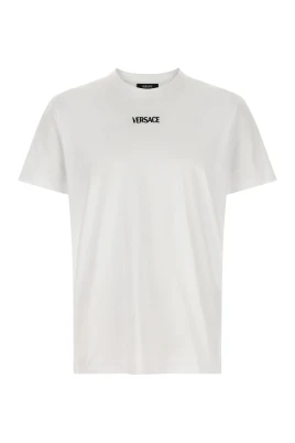 Broderad Slim T-shirt i bomullsjersey
