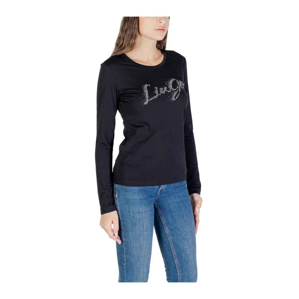 Liu Jo Vrouw Zwart Tops Dames, Xl, Katoen, Print Trui Met Lange Mouwen
