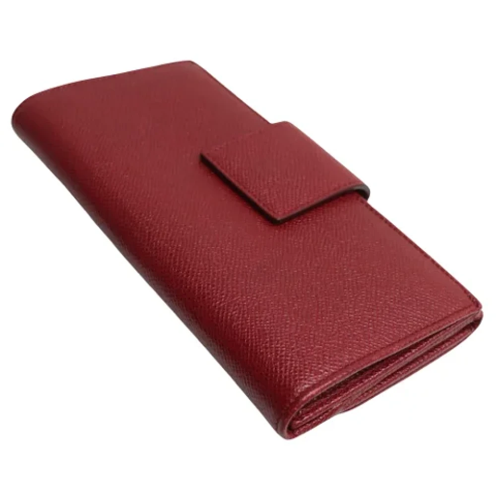 Bvlgari Vintage Pre-owned Leather wallets Red Dames