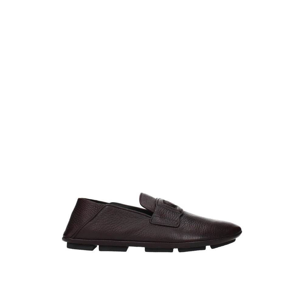 Dolce & Gabbana Men's Brown Loafers, 5 Uk, Leather Slip-On Loafers