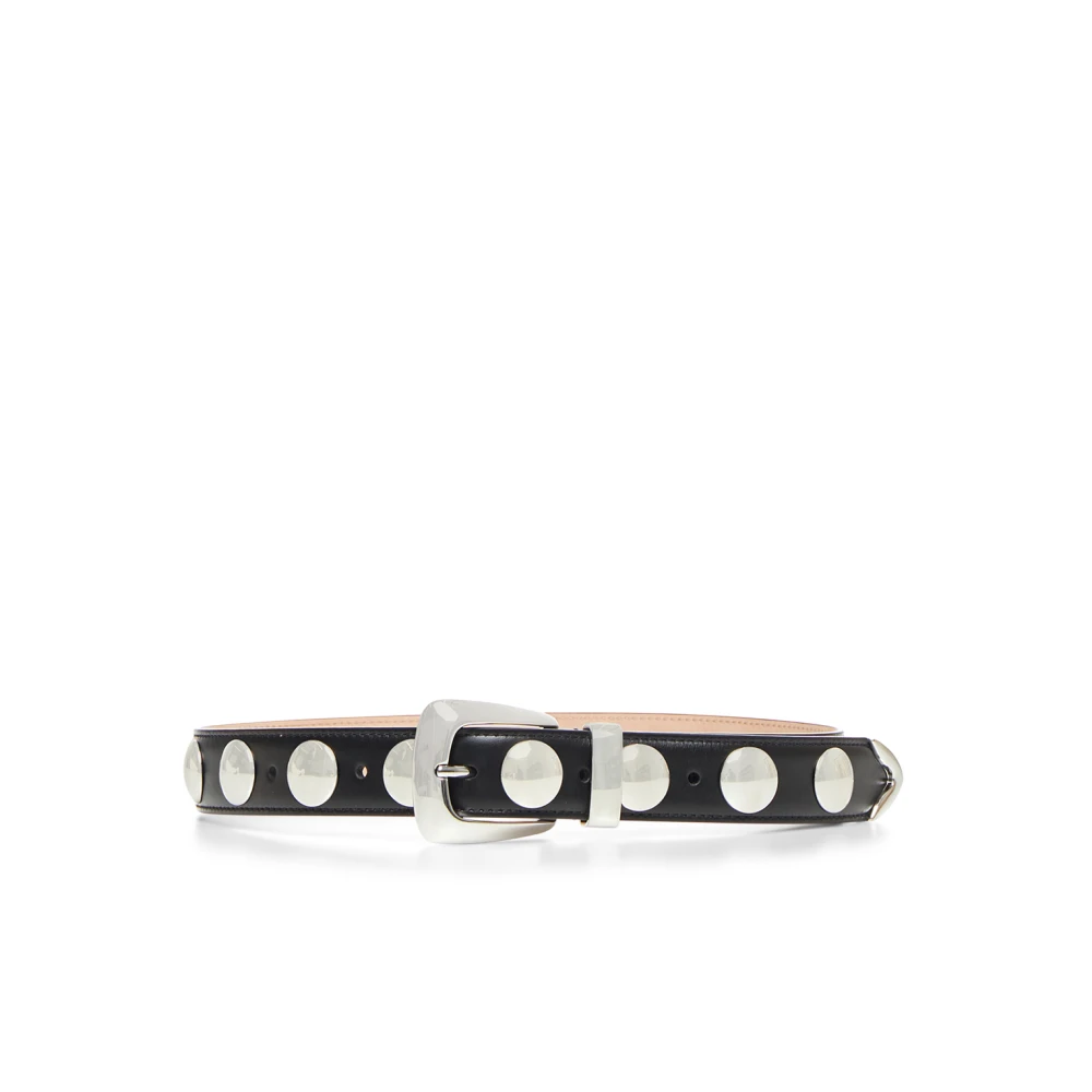 Khaite Donna Nero - Benny Belt With Studs - Accessories - 90 Cm