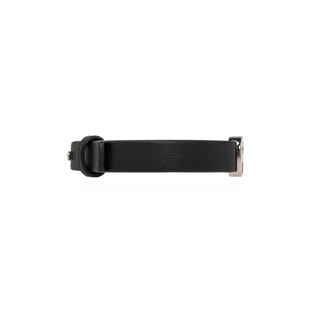 Salvatore Ferragamo Leren armband Black Heren