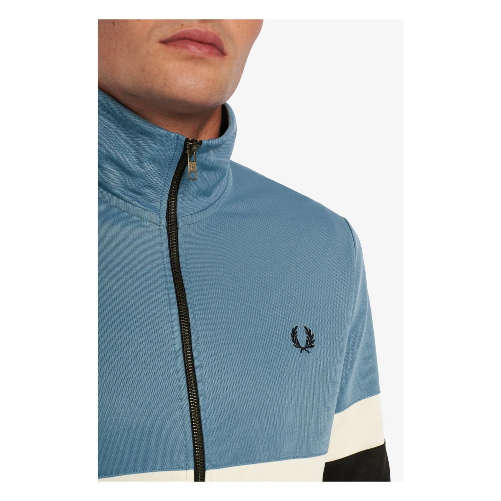 Fred Perry Panelled Trainingsjack Ash Blauw Multicolor Heren