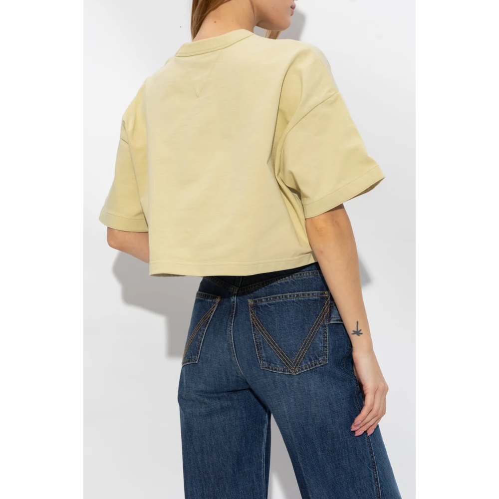 Bottega Veneta Katoenen T-shirt Yellow Dames
