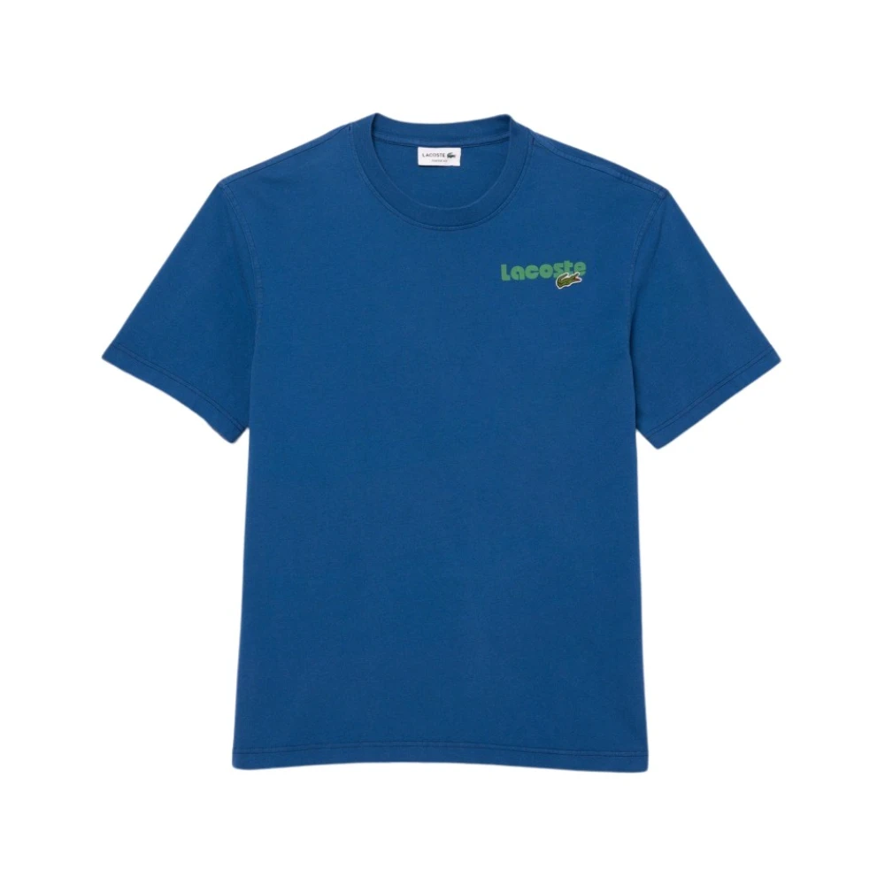 Lacoste Blauwe Gewassen Gradiënt T-shirt voor Mannen Blue Heren