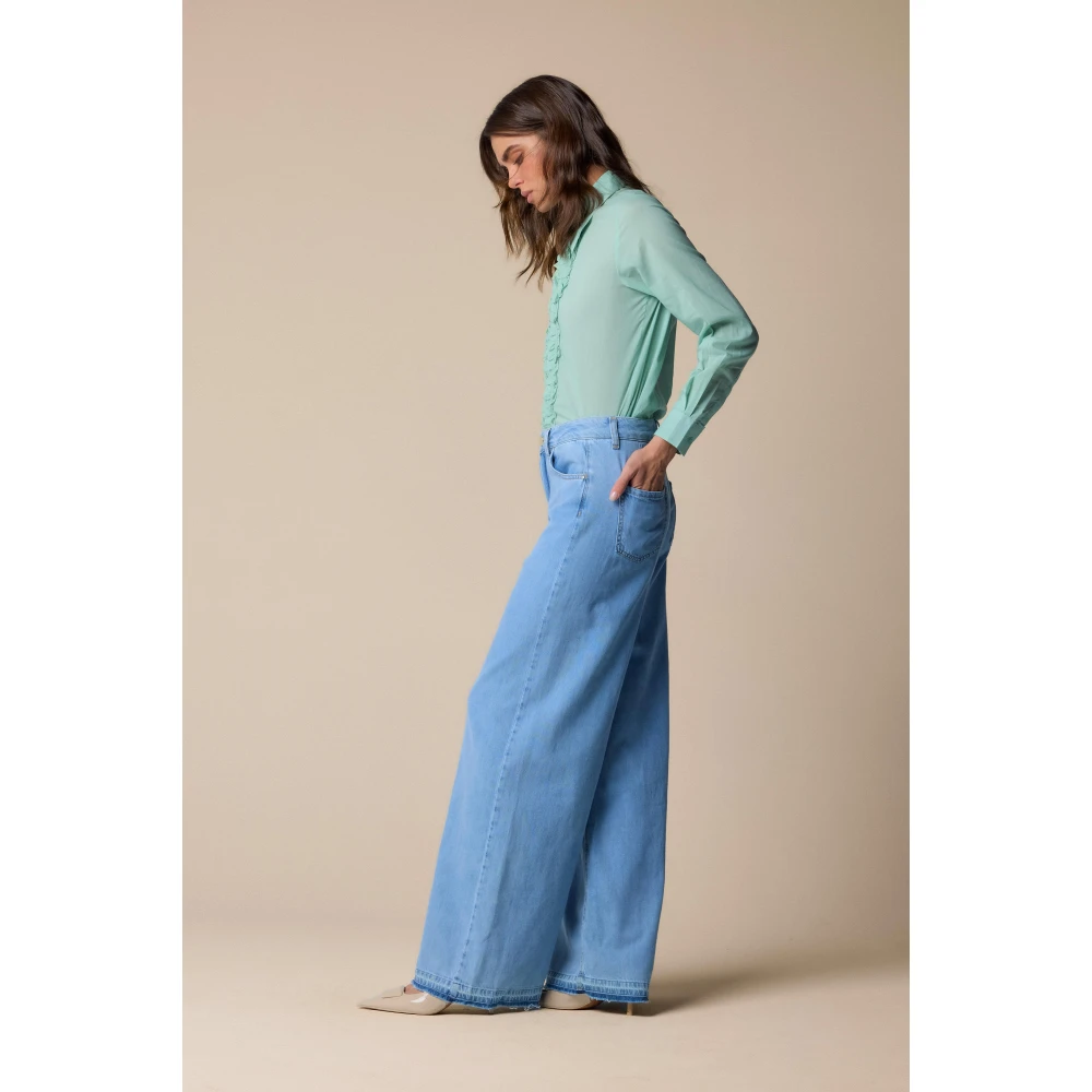 Kocca Stijlvolle Wide Jeans voor Vrouwen Blue Dames