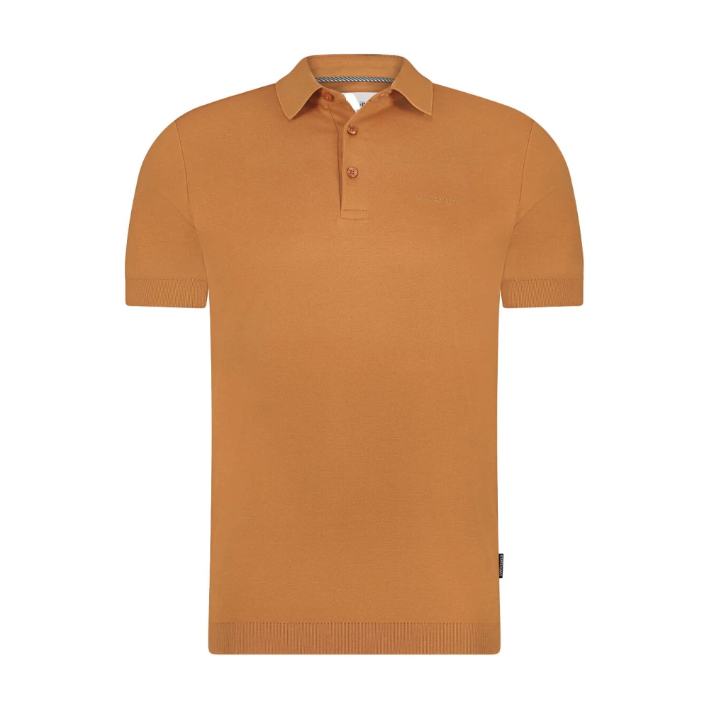 State of Art Gebreide Polo Shirt Orange Heren