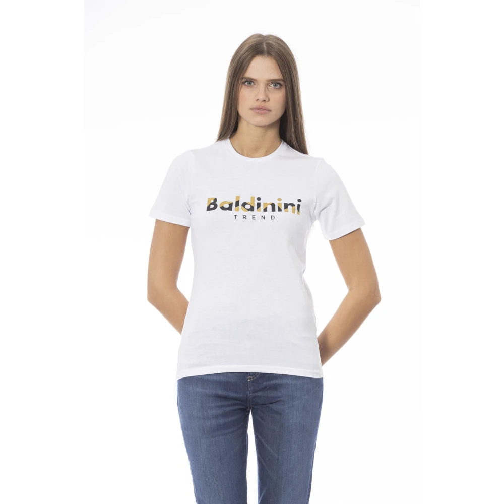 Baldinini Trendy T-shirt met voorprint White Dames