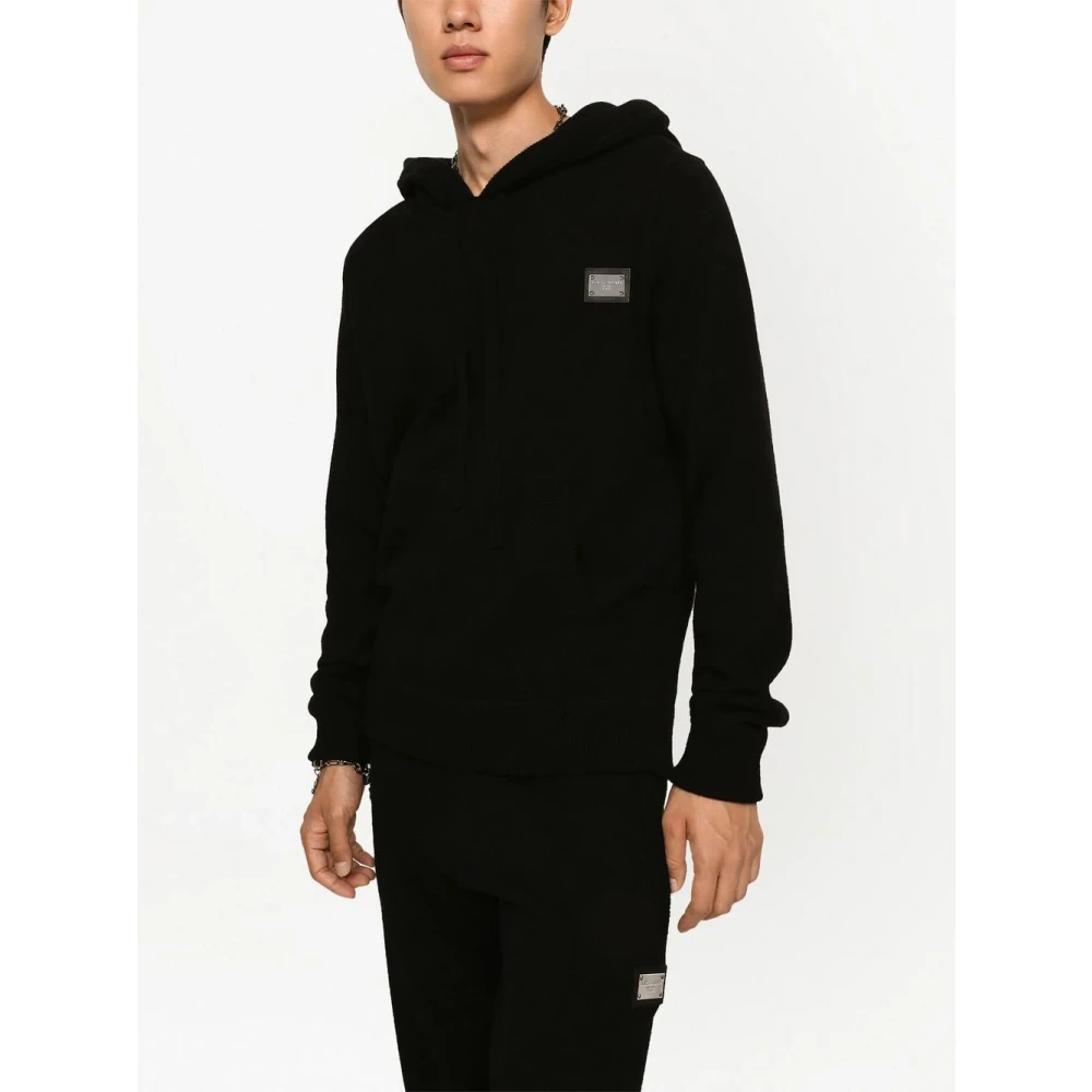 Dolce & Gabbana Zwarte Hoodie Truien Essentiële Stijl Black Heren