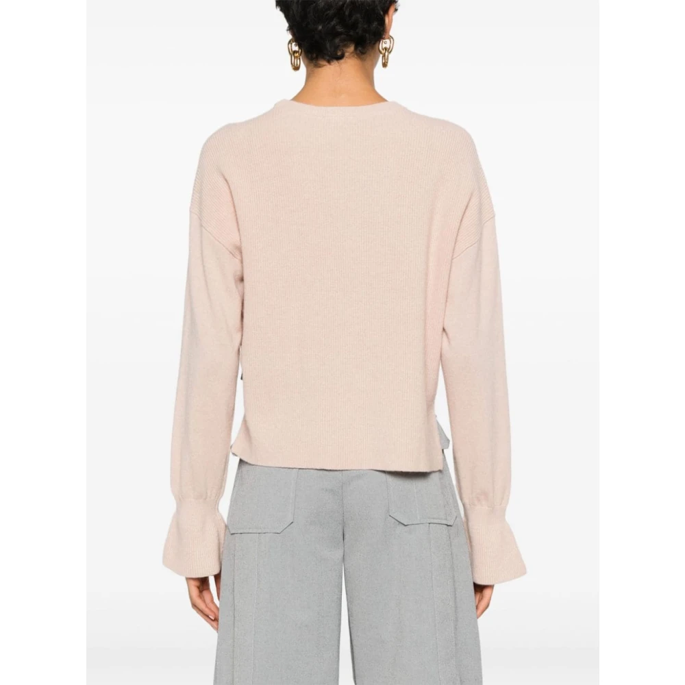 Liu Jo Roze Gebreide Trui met Logo Pink Dames