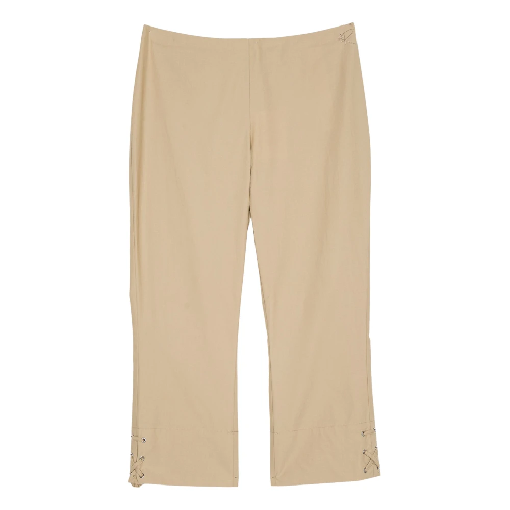 Twinset Women's Beige Cropped Trousers, Xs, Cotton Trousers