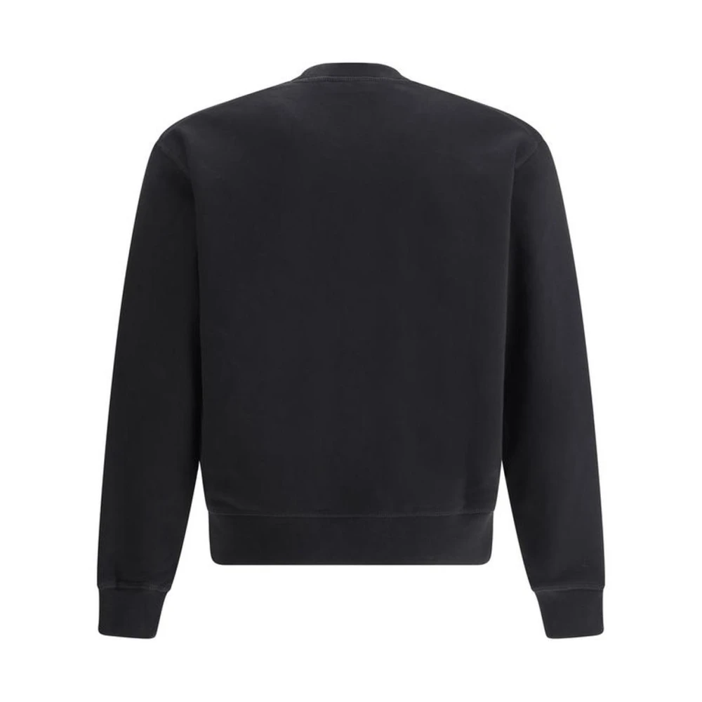 Dsquared2 Monogram Katoenen Sweatshirt met Geribbelde Hals Black Heren