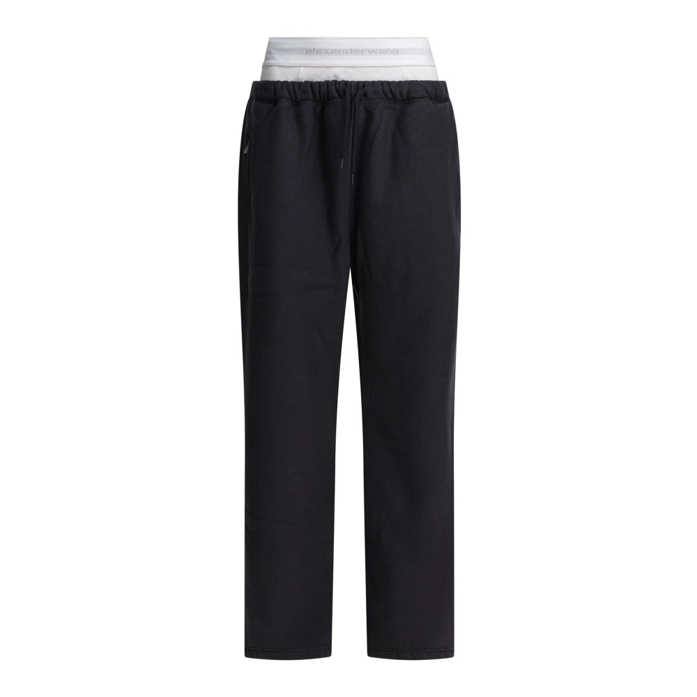 Alexander Wang Women's Black Chic Wide Leg Sweatpants