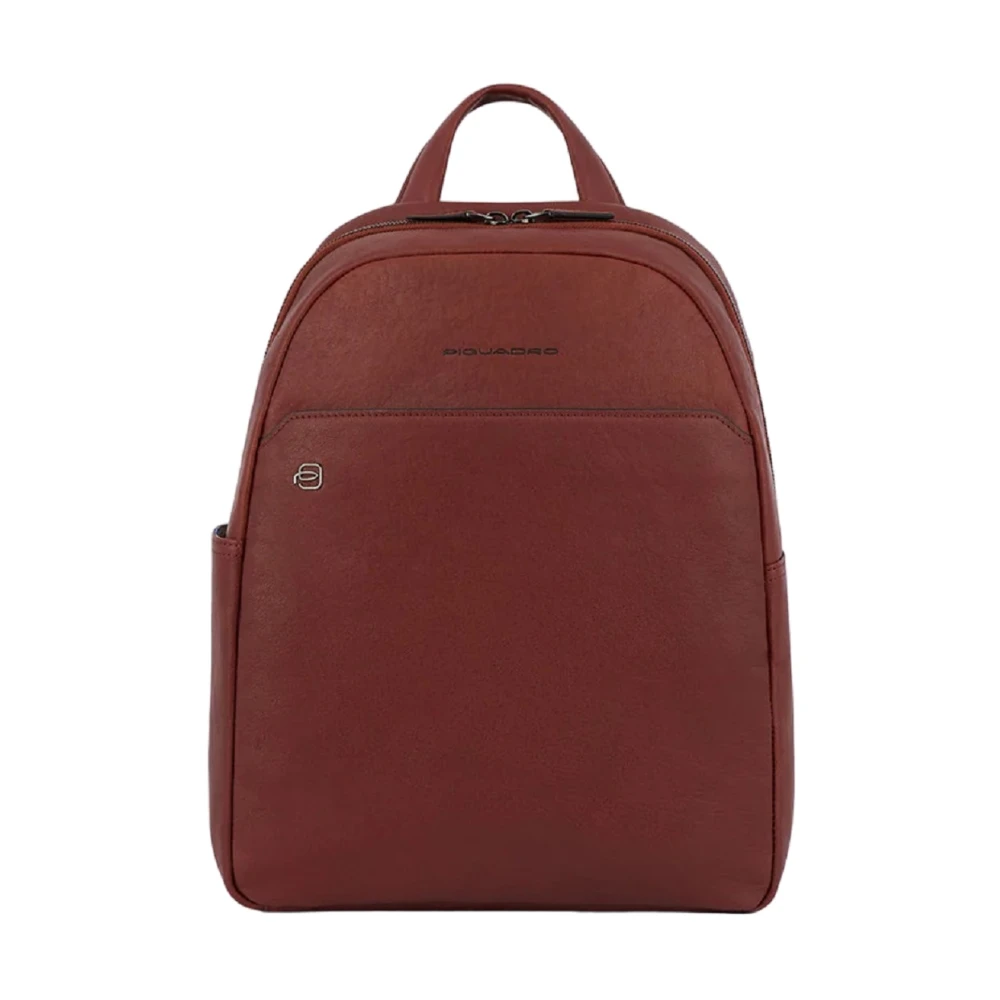 Piquadro Men's Brown Leather Computer Backpack With Ipad Compartt