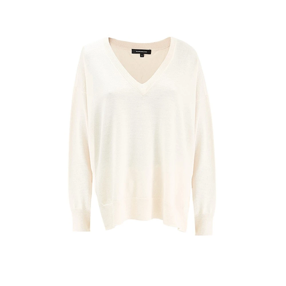 Barbara Bui Tijdloze en minimalistische wollen trui Beige Dames