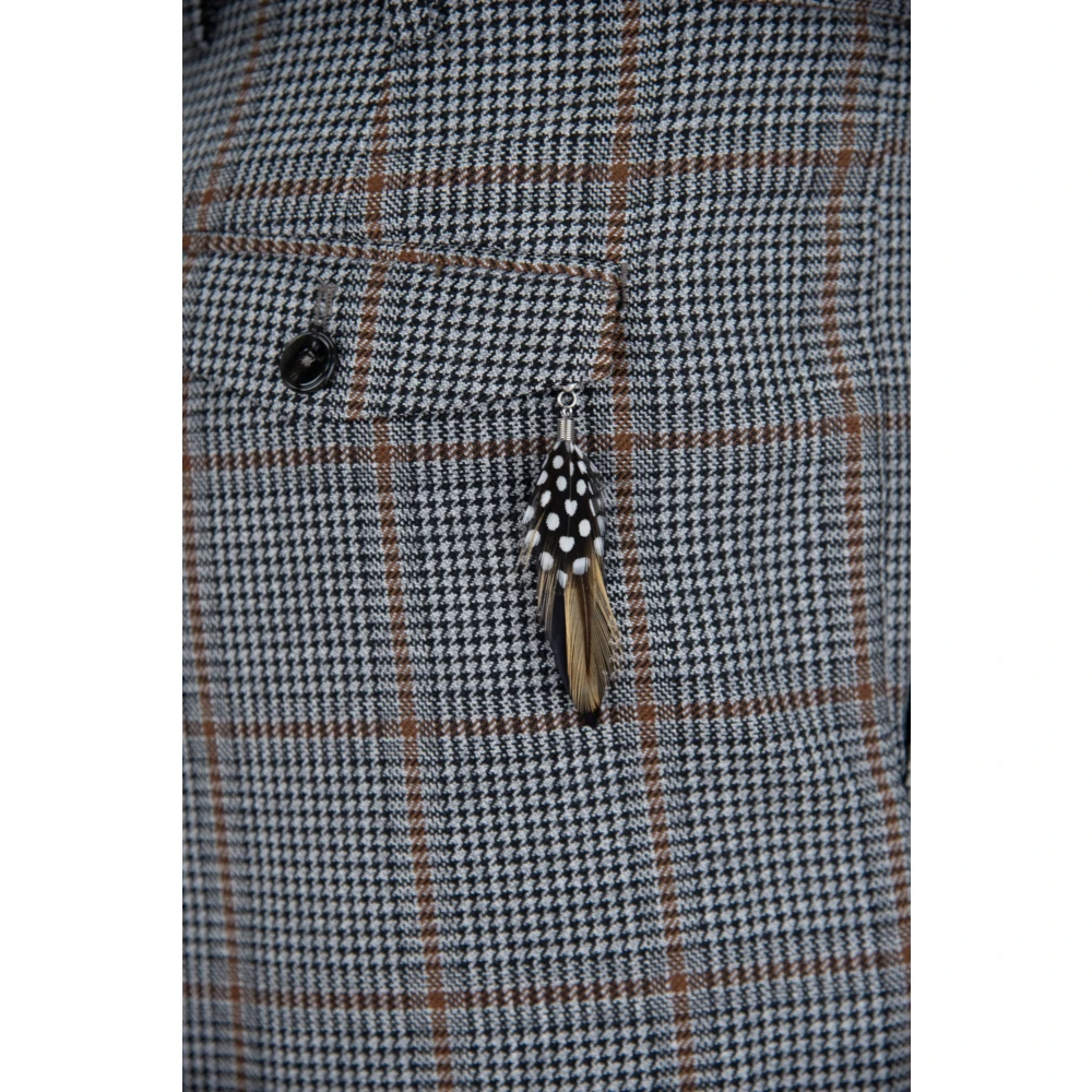 PT Torino Heren wollen broek met knoop rits haak Gray Heren