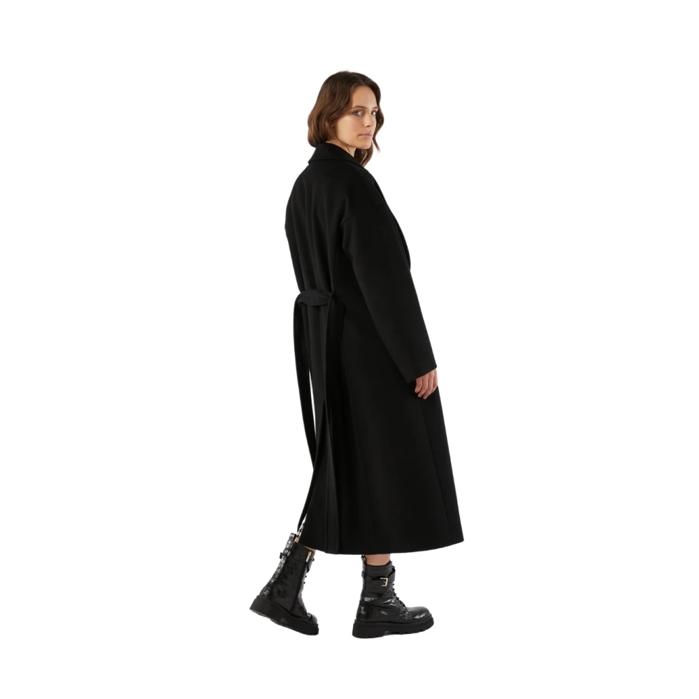 Pennyblack Zwarte wollen jas Big Model Black Dames