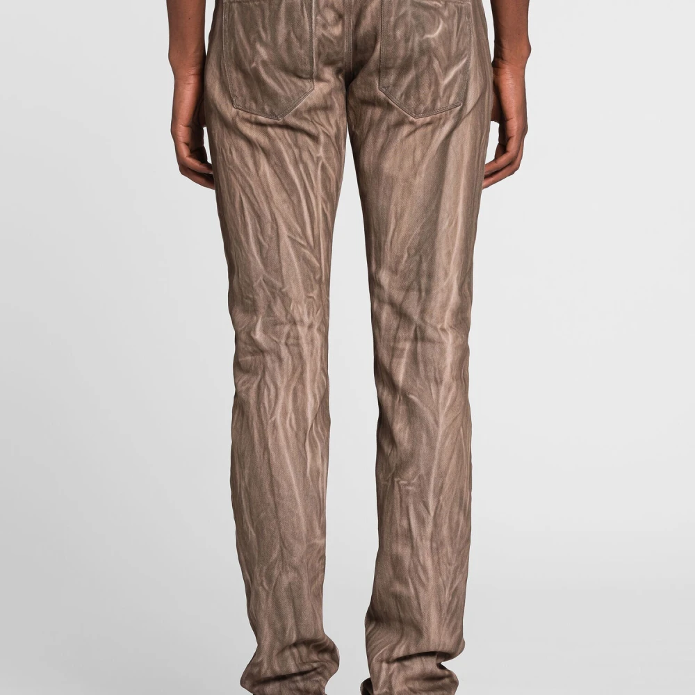 Roberto Cavalli Faded Straight-Leg Denim Jeans Beige Heren