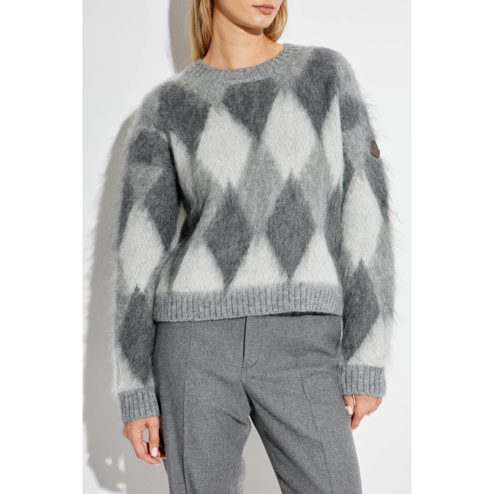 Moncler Gebreide trui met patroon Gray Dames