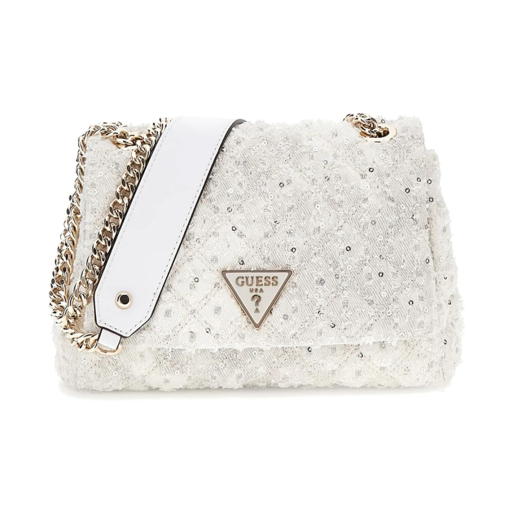 Guess Quilt Convertibele Tas Ivory White Dames