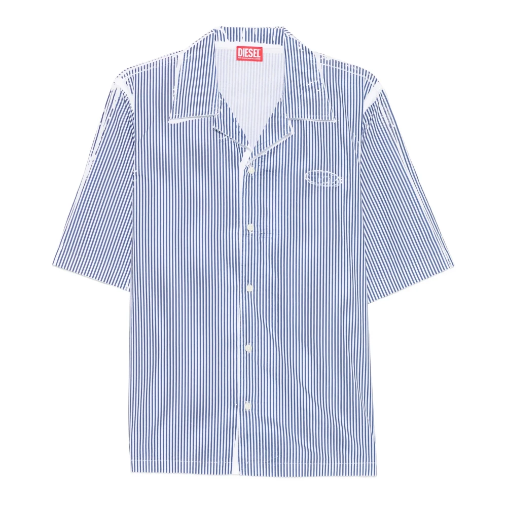 Diesel Men's Blue S-Brack Qmbz Shirt - Short Sleeve Shirts - M - Shirts