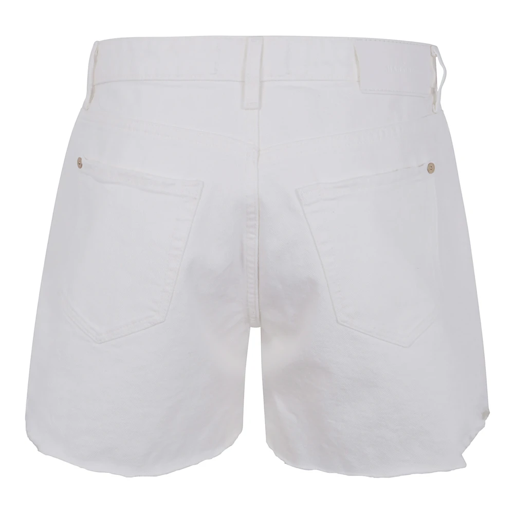 7 For All Mankind Milkyway Distress Hem Korte Broek White Dames