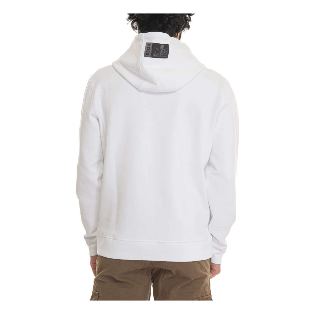 Boss W-Receiver-Nfl Sweatshirt with hood White Heren