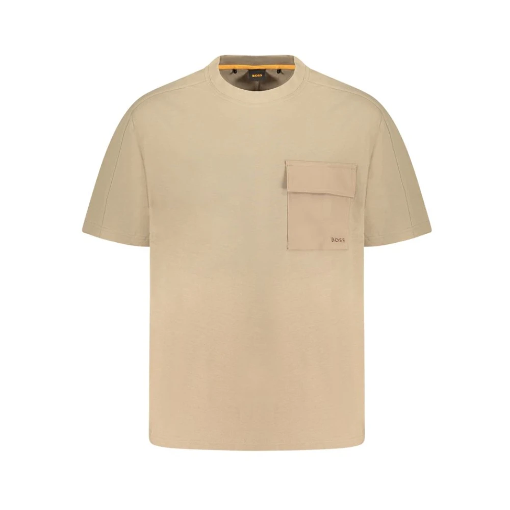 Hugo Boss Beige Crew Neck T-Shirt met zak Beige Heren