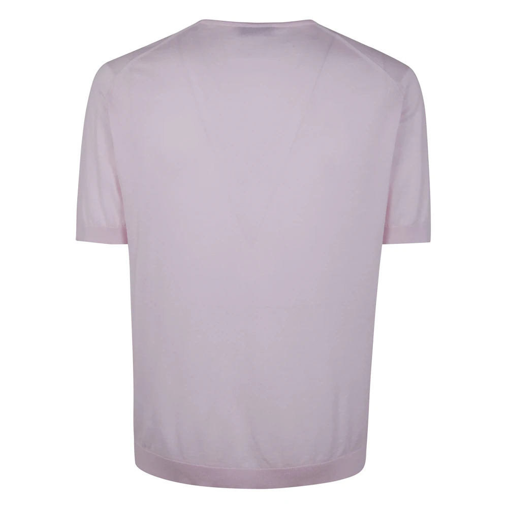 John Smedley Korte mouwen ronde hals T-shirt Pink Heren