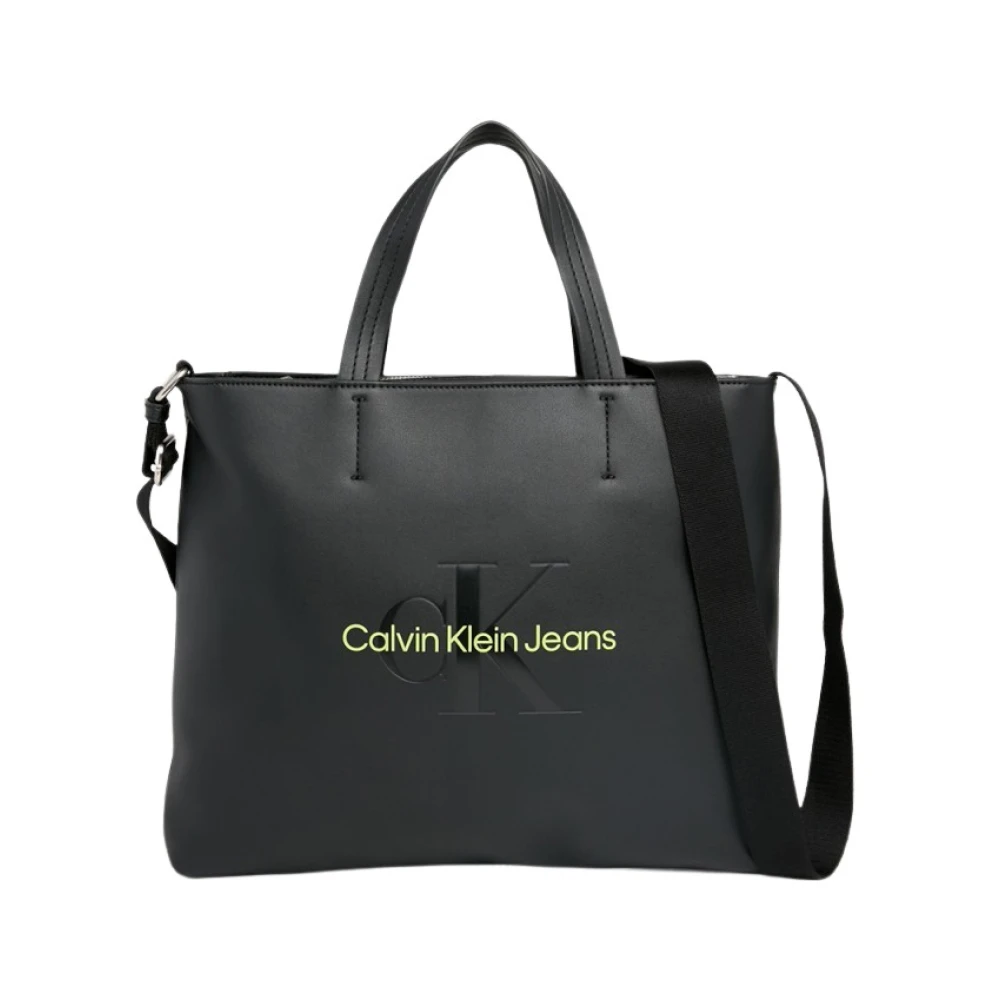 Calvin Klein Jeans Mini Slim Tote Tas Lente Zomer Collectie Black Dames