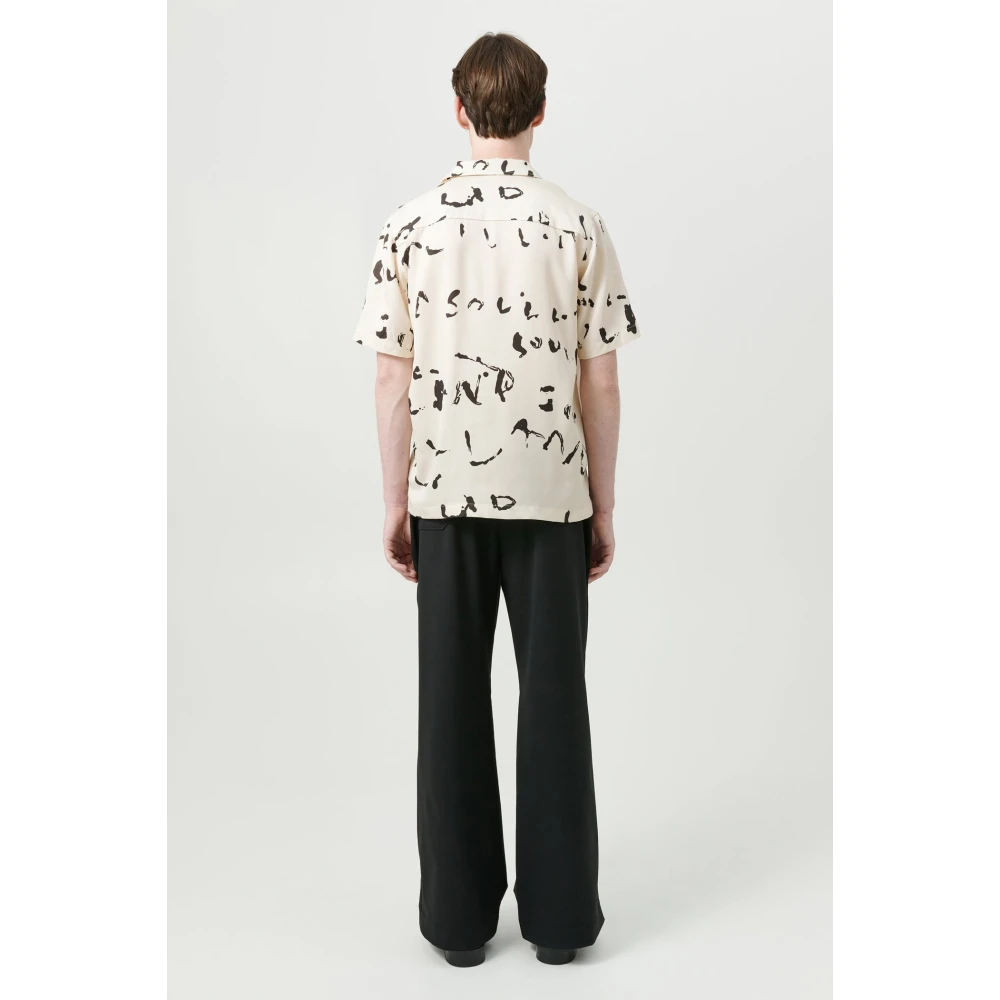 Soulland Digitaal Bedrukte Bowling Kraag Shirt White Heren