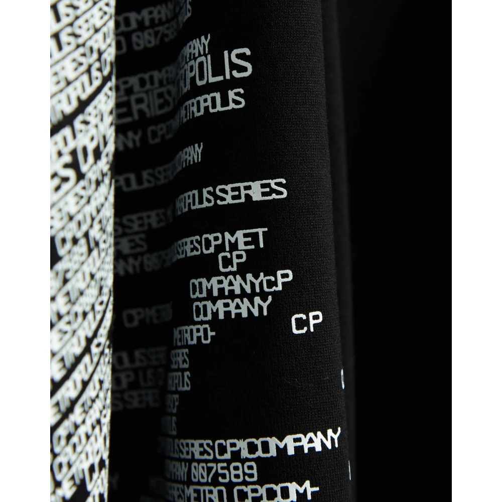 C.P. Company Retro Getekende Grafische T-Shirt Zwart Black Heren