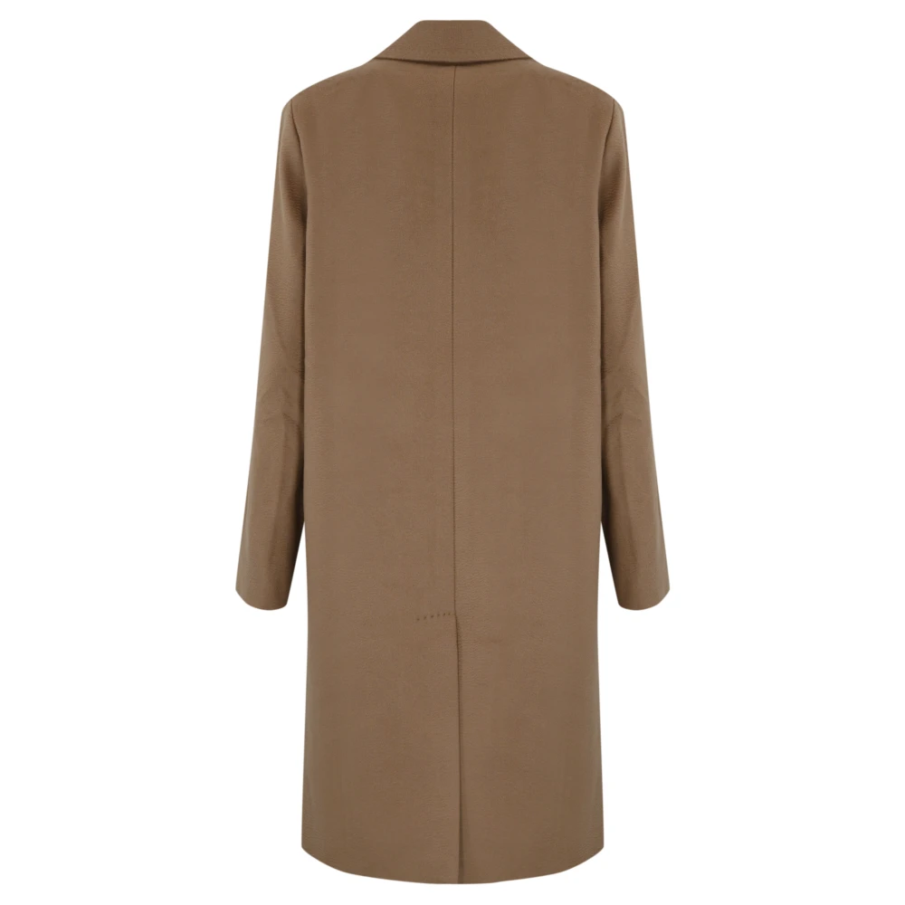 Max Mara Weekend Dubbelbreasted Kamelenwollen Jas Brown Dames