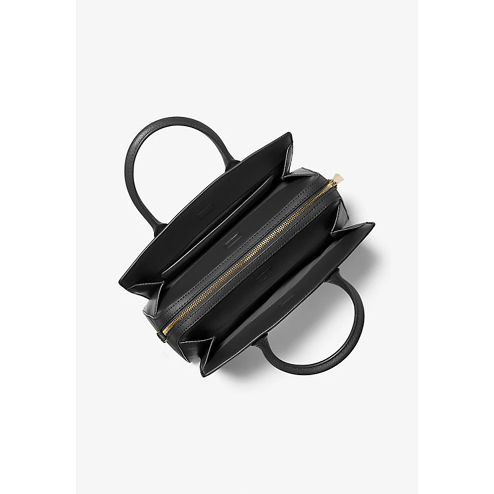 Michael Kors Laila Medium Lederen Schoudertas Black Dames