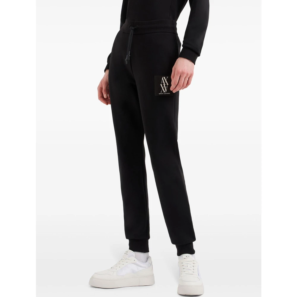 Armani Exchange Zwarte Jersey Broek met Elastische Taille Black Dames