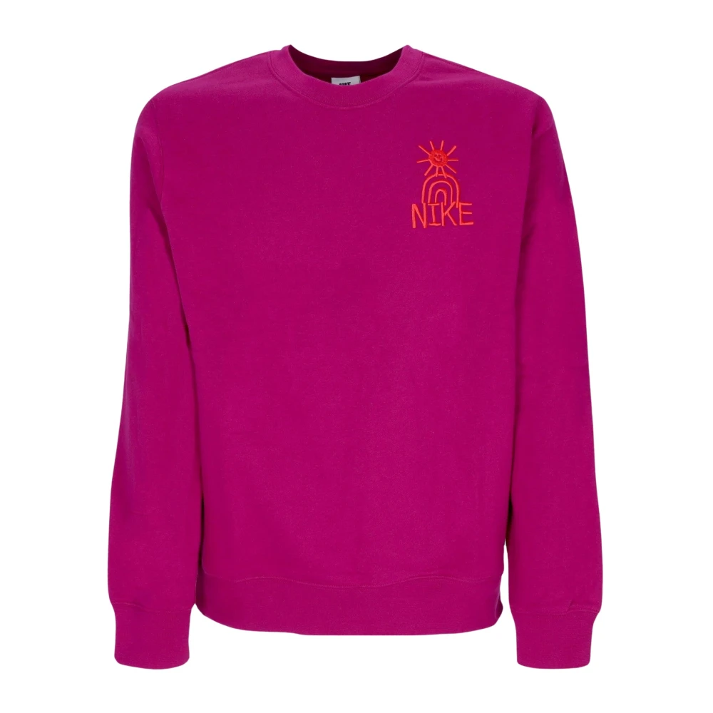 Nike Dynamische Crewneck Sportkleding Berry Rood Pink Heren