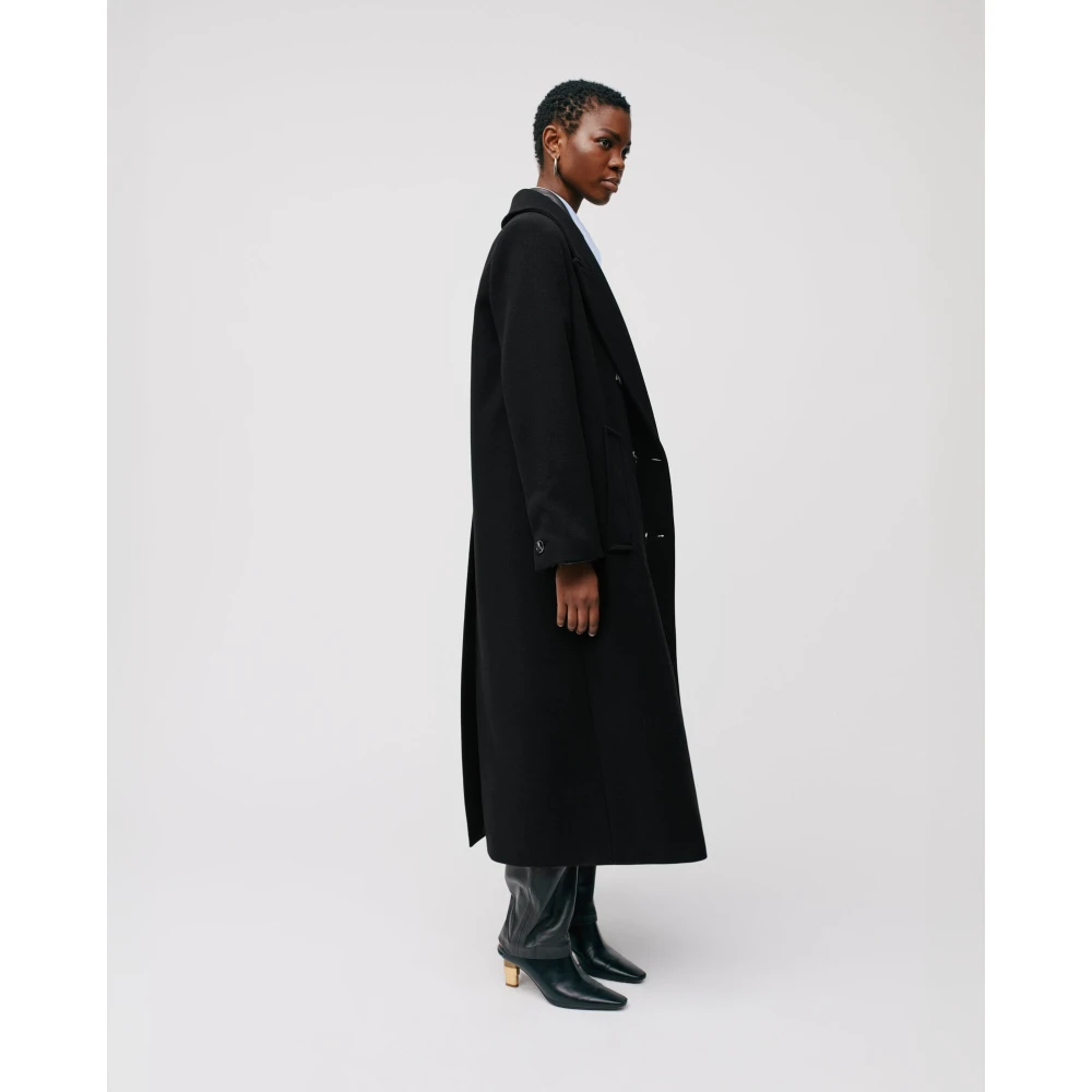 IVY OAK Oversized Boxy Wool Winter Coat Black Dames
