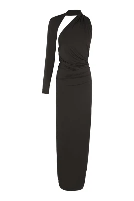 Asymmetrisk Cupro Stretch Klänning