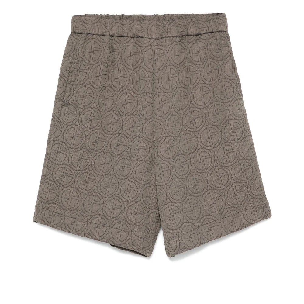Giorgio Armani Elegante Grijze Bermuda Shorts Gray Heren