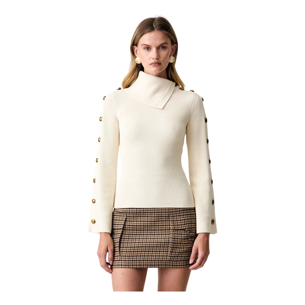 Elisabetta Franchi - Rollkragenpullover - Knitwear - Damen - Beige - L - Bild 2