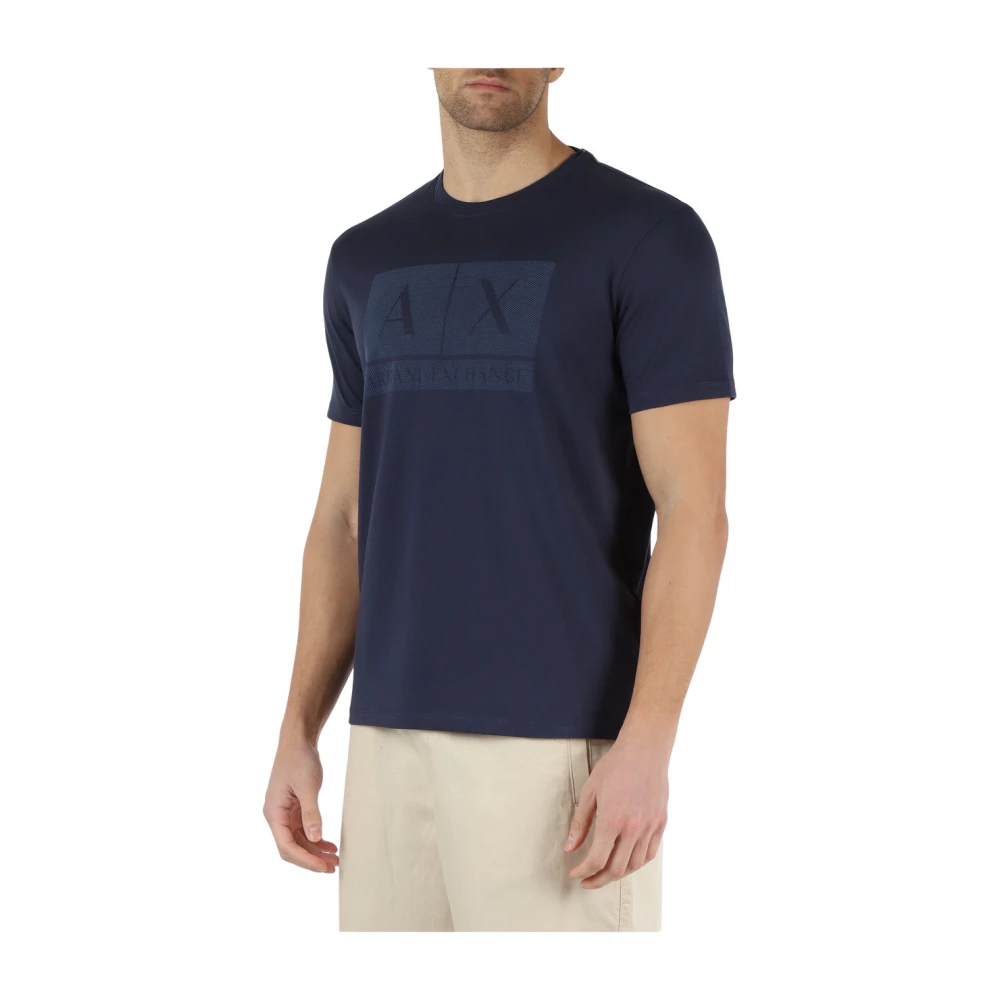 Armani Exchange Regular Fit Katoenen T-shirt Blue Heren