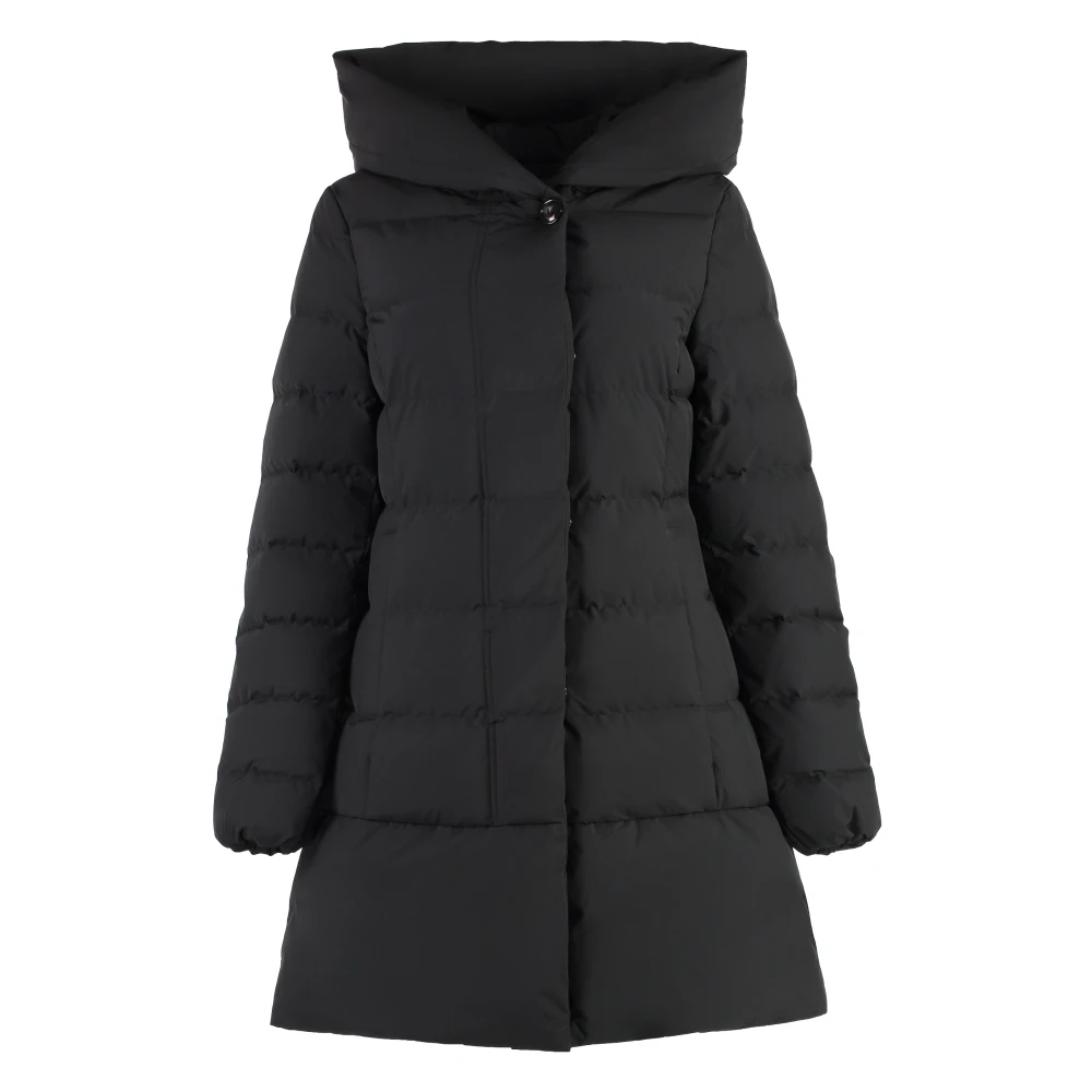 Woolrich Donsjack met capuchon polyester vulling Black Dames