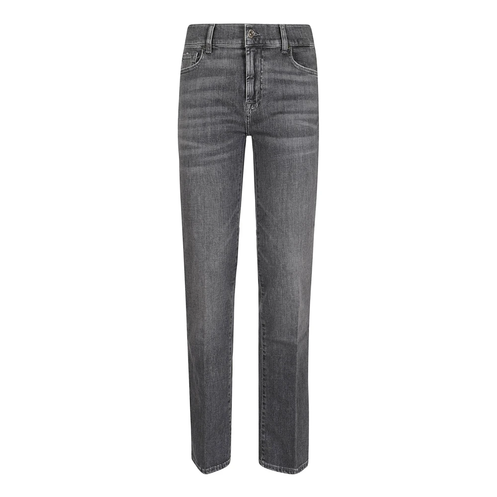 7 For All Mankind Grå Bootcut Denim Jeans Gray, Dam