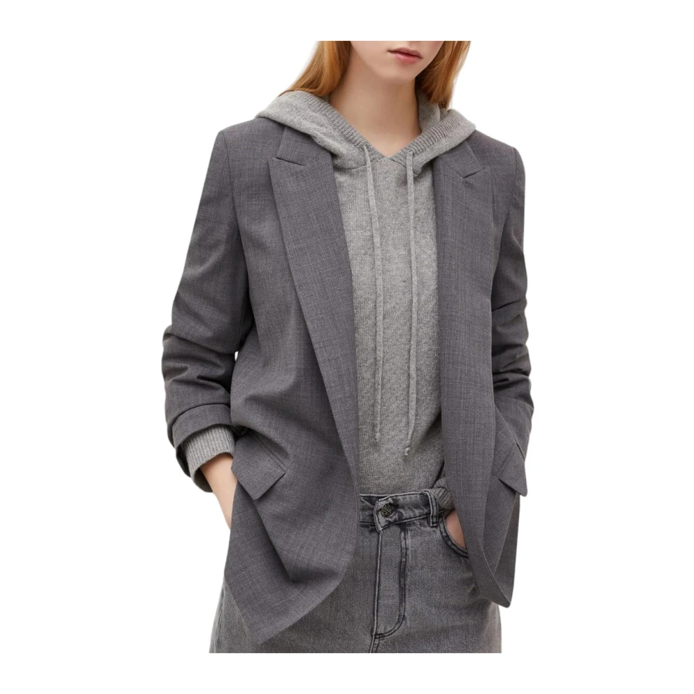 Marella Grijze Melange Jas Gray Dames