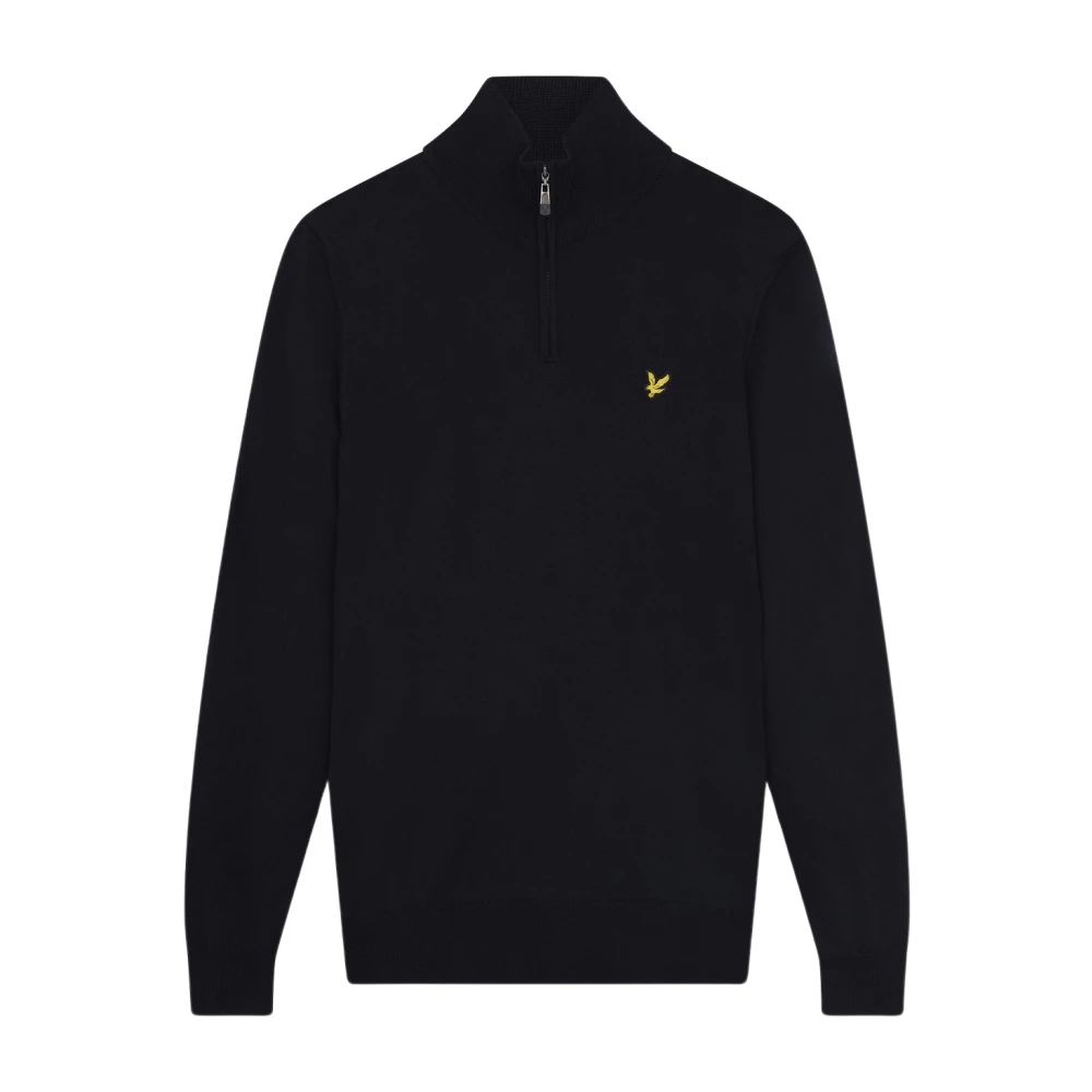 Lyle & Scott Golf Core 1/4 Zip Merino Jumper - Male - Sweatshirts - Blue - M - Sweatshirts & Hoodies