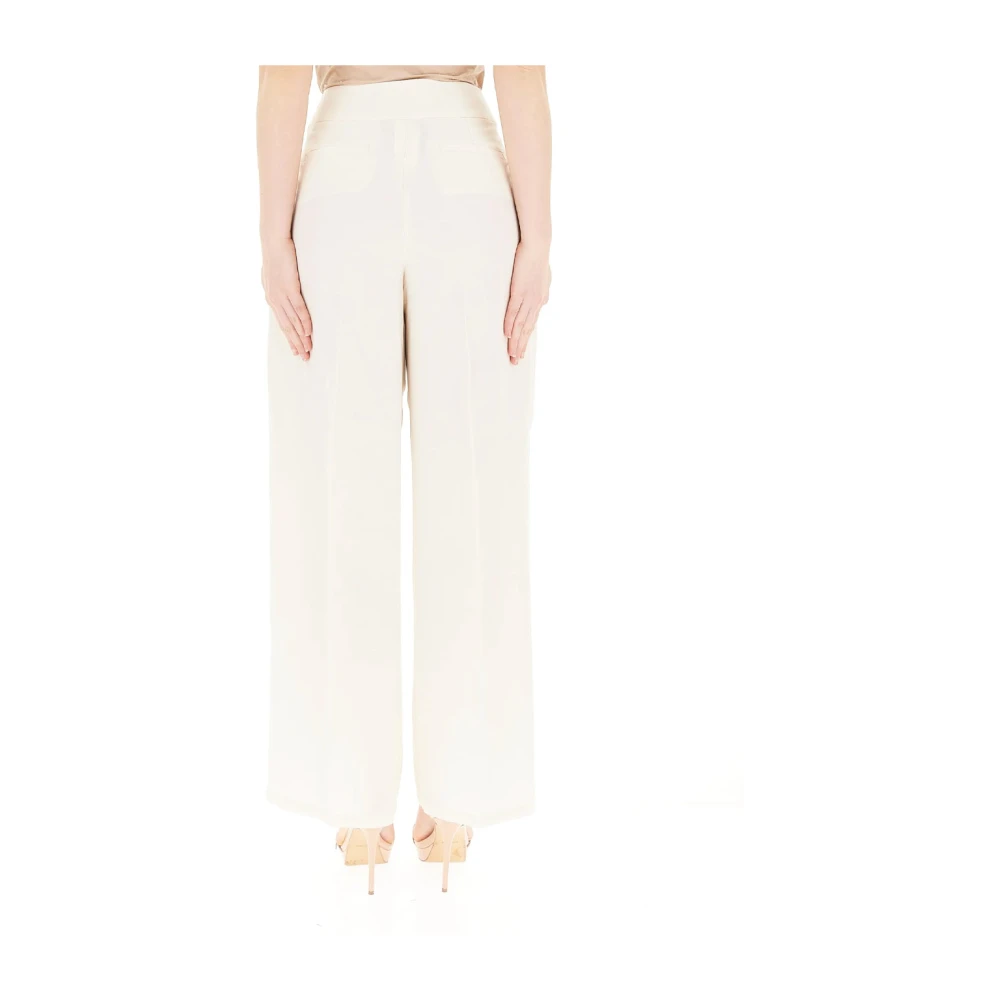 Pennyblack Viscose Wijde Pijp Broek White Dames