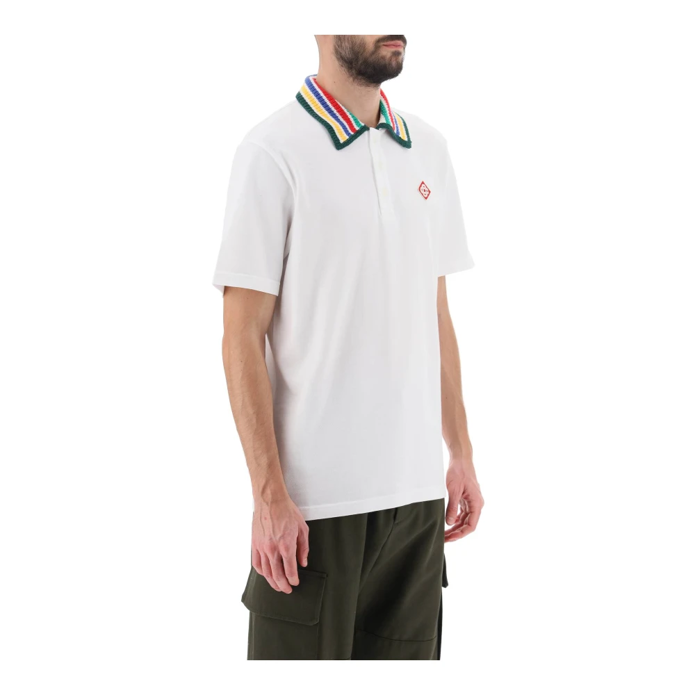 Casablanca Polo shirt met gehaakte kraag White Heren
