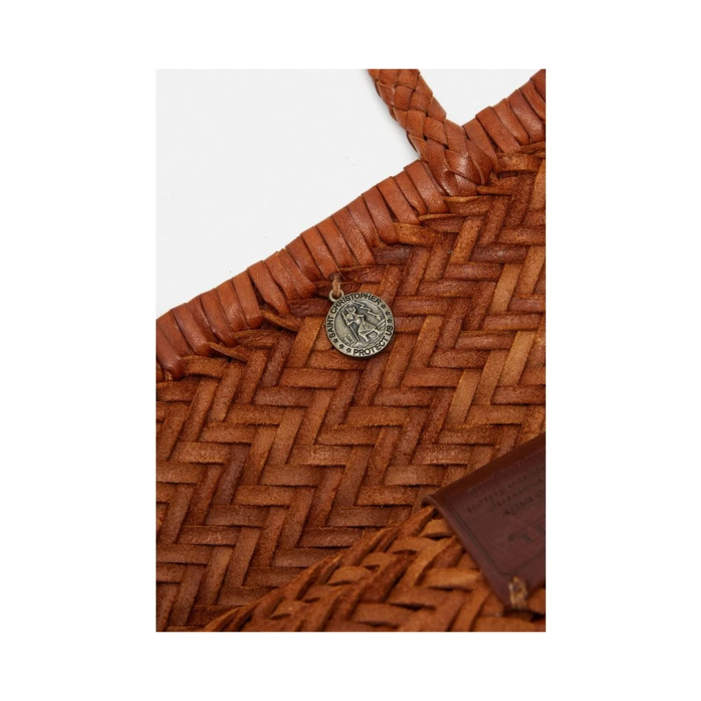 Dragon Diffusion Handgeweven Leren Tote Tas Brown Dames