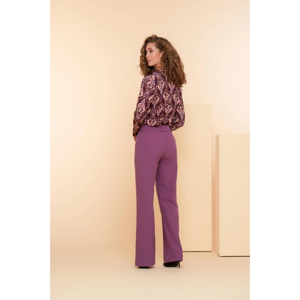 Geisha Jersey AOP Blouse in Mauve Comb Purple Dames